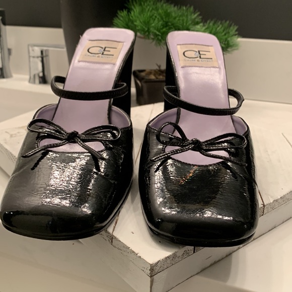 C&E Black Patent Heels Sz 9.5 - Picture 6 of 9